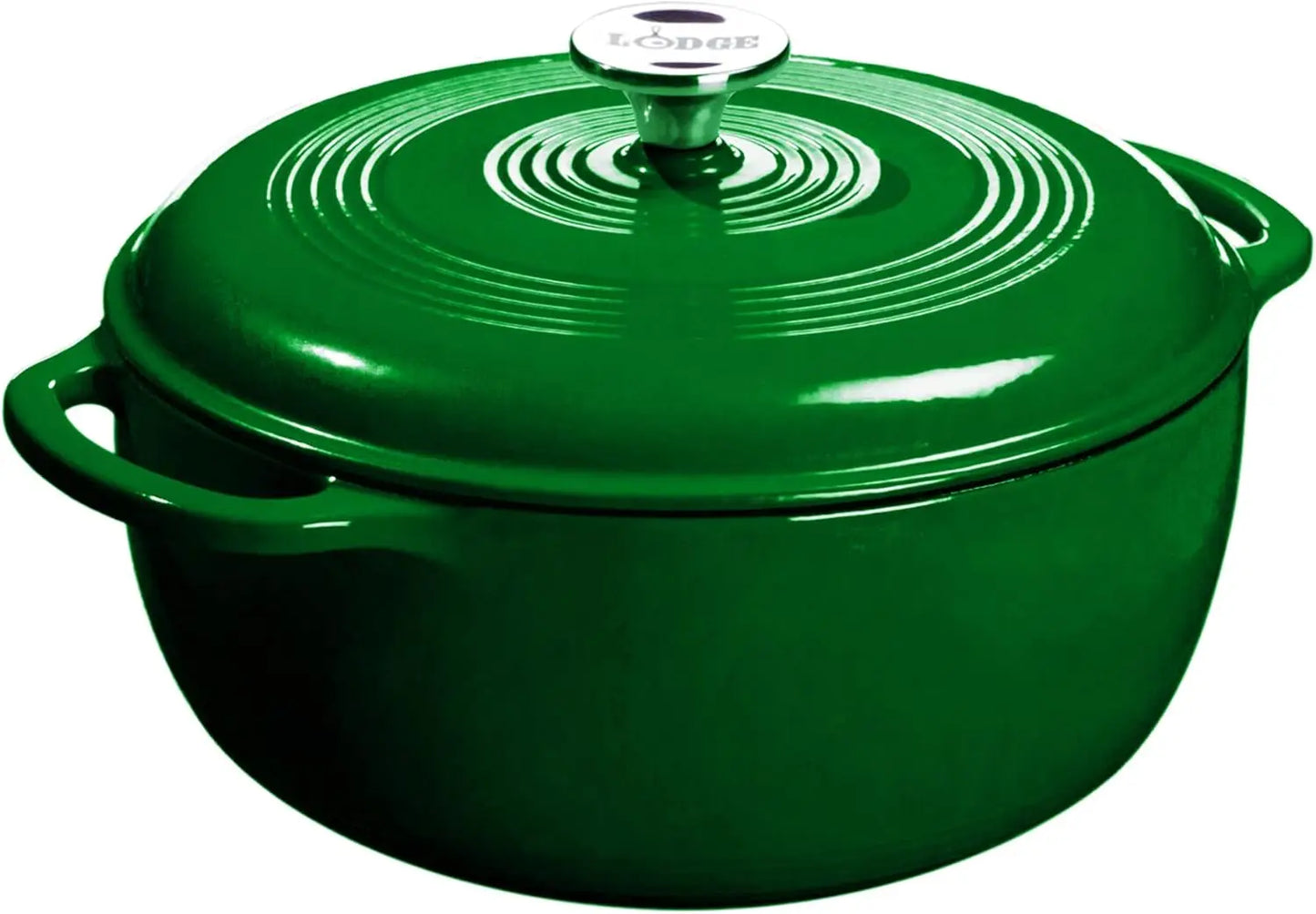 Lodge 6 Quart Enameled Cast Iron Dutch Oven with Lid Dual Handles Oven Safe up to 500° F or on Stovetop Use to Marinate Cook