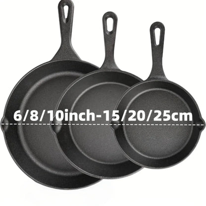 3PCS Cast Iron Skillet Set (6/8/10 Inch) – Pre-Seasoned