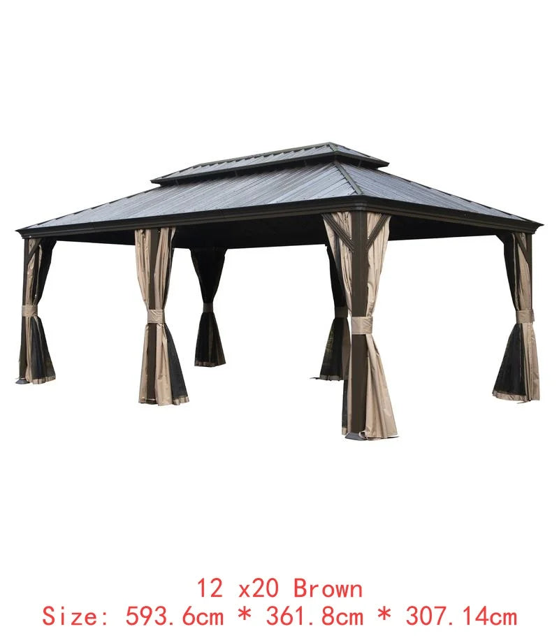 14x24 Hardtop Gazebo, Upgraded Metal Canopy with Drainage