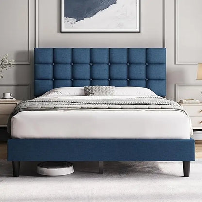 Upholstered Bed Frame, Queen Bed Platform