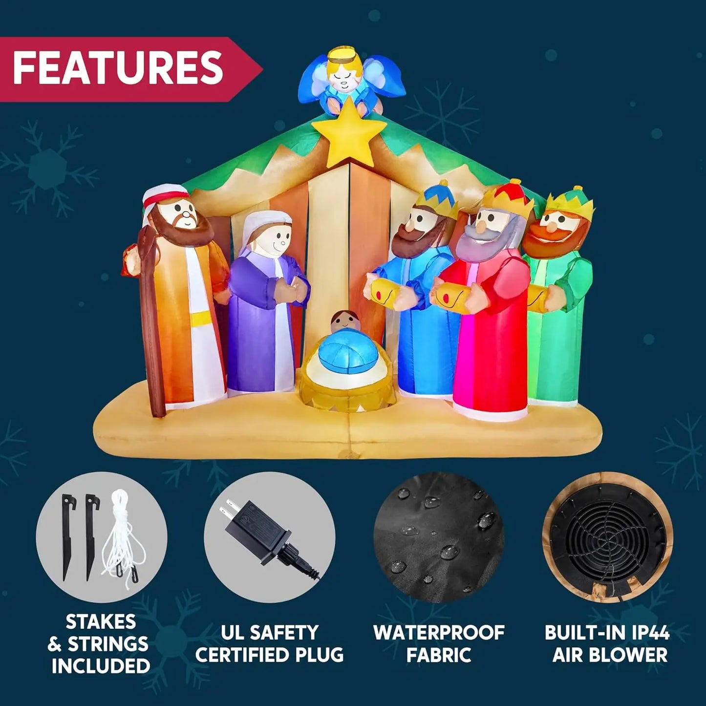 6.5 ft Christmas Inflatable Nativity Scene Angel