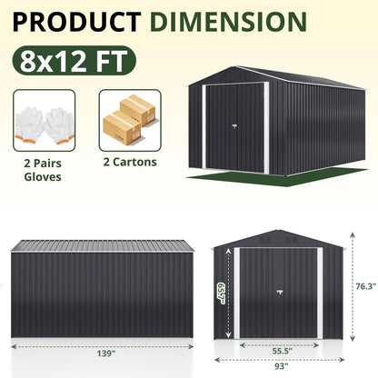 8 x 12 FT Outdoor Storage Shed