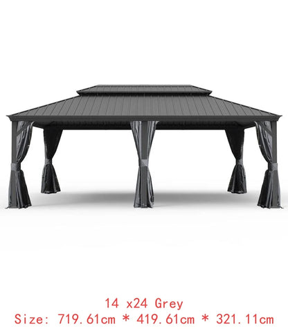 14x24 Hardtop Gazebo, Upgraded Metal Canopy with Drainage