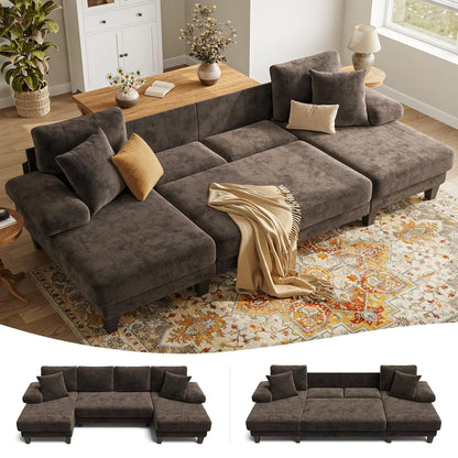 U-Shaped Sleeper Sofa with Pull Out Couch Bed