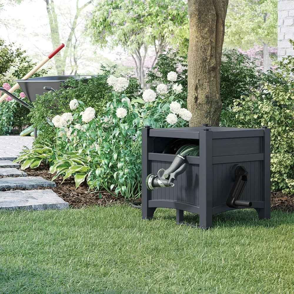 Garden Hose Storage Reel Box Resin