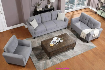 3-Piece Living Room Sectional Sofa Set, Modern Style