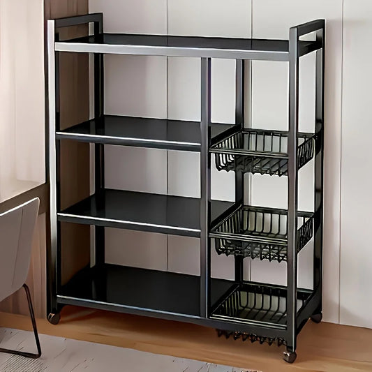 Heavy-Duty 4-Tier Freestanding Shelf with 3 Baskets
