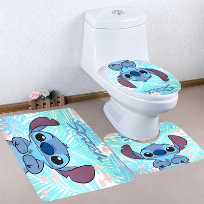 Stitch Bathroom Four-piece Set - Waterproof curtain