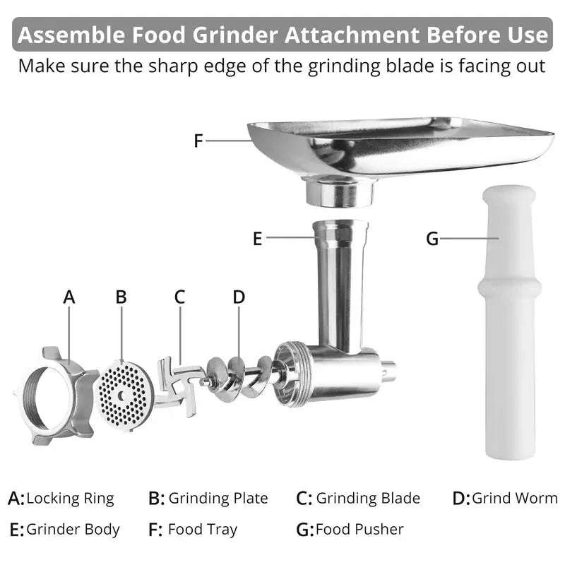 Stainless Steel Grinder Attachment For KitchenAid Stand Mixer
