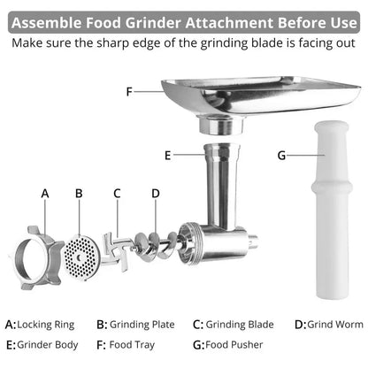 Stainless Steel Grinder Attachment For KitchenAid Stand Mixer