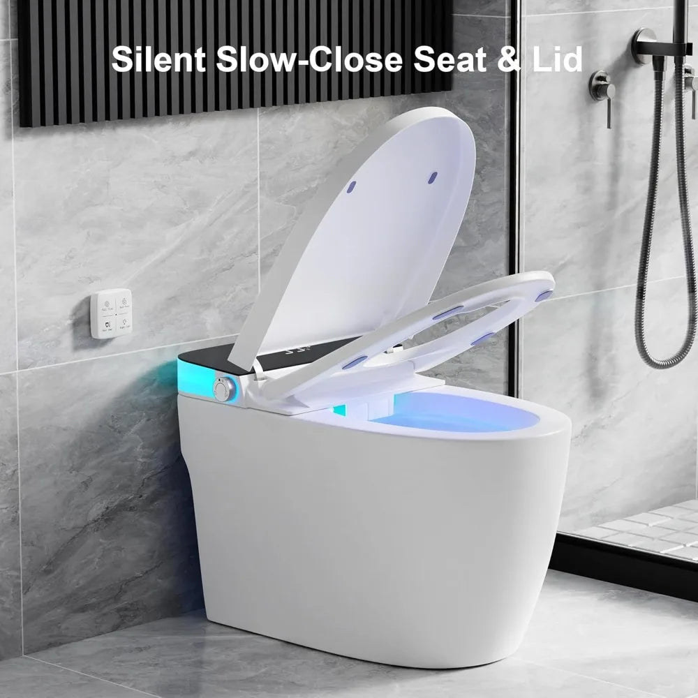 Toilet with Elongated Heated Seat, Auto Flush