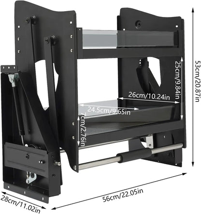 24" Pull Down Cabinet Organizer-2-Tier Drop Down Shelf