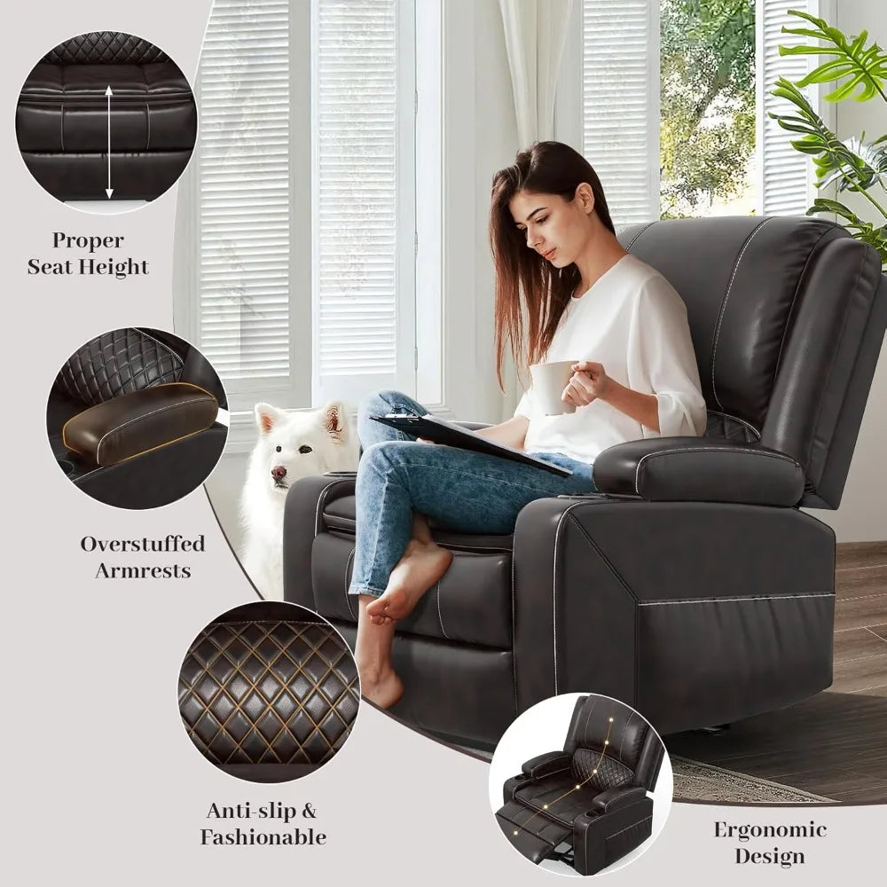 3 Seater Recliner Sofa Set 2-tier Cushion