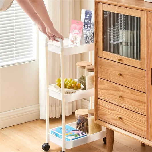Trolley with Handlebar and Storage Rack