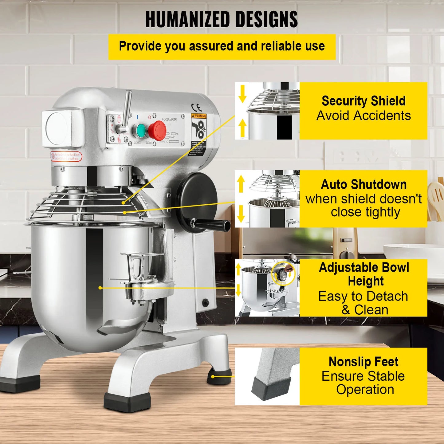 15-30L Electric Dough Machine Stainless Steel Commercial Stand Mixer