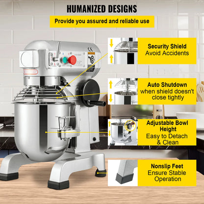 15-30L Electric Dough Machine Stainless Steel Commercial Stand Mixer