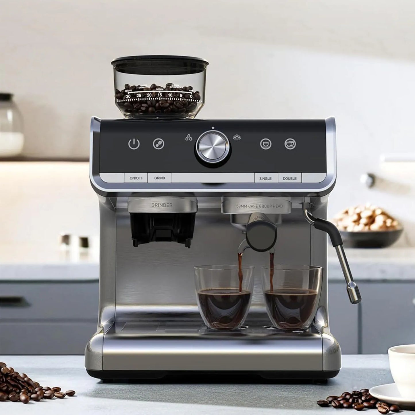 20 Bar Espresso Coffee Machine with Grinder