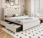 Queen Size Bed Frame with 4 Drawers & Storage Headboard