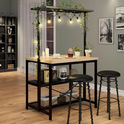 Kitchen Island with Storage, Power Outlet