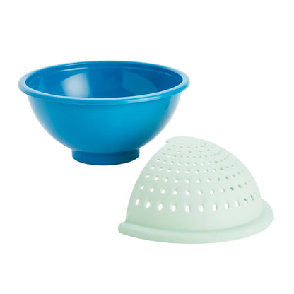 2-in-1 Soak Strain Bowl Non-Slip Colander Kitchen Food Strainer Plastic Mixing Serving Drainage Compact Storage Tools