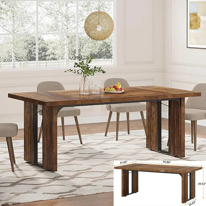 Farmhouse Kitchen Table with Large Tabletop