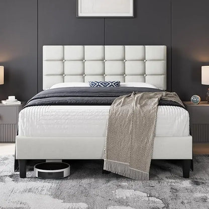 Upholstered Bed Frame, Queen Bed Platform