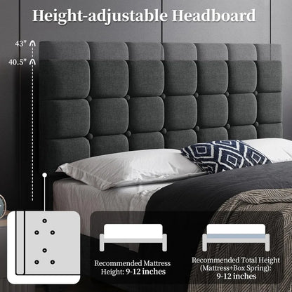 Upholstered Bed Frame, Queen Bed Platform