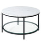 31IN Marble Round Coffee Table 2-Tier