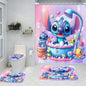 Stitch Bathroom Four-piece Set - Waterproof Shower Curtain