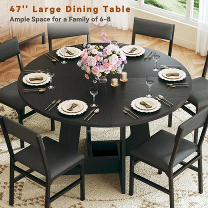 7-Piece Set Kitchen Dining Table 6 Chairs