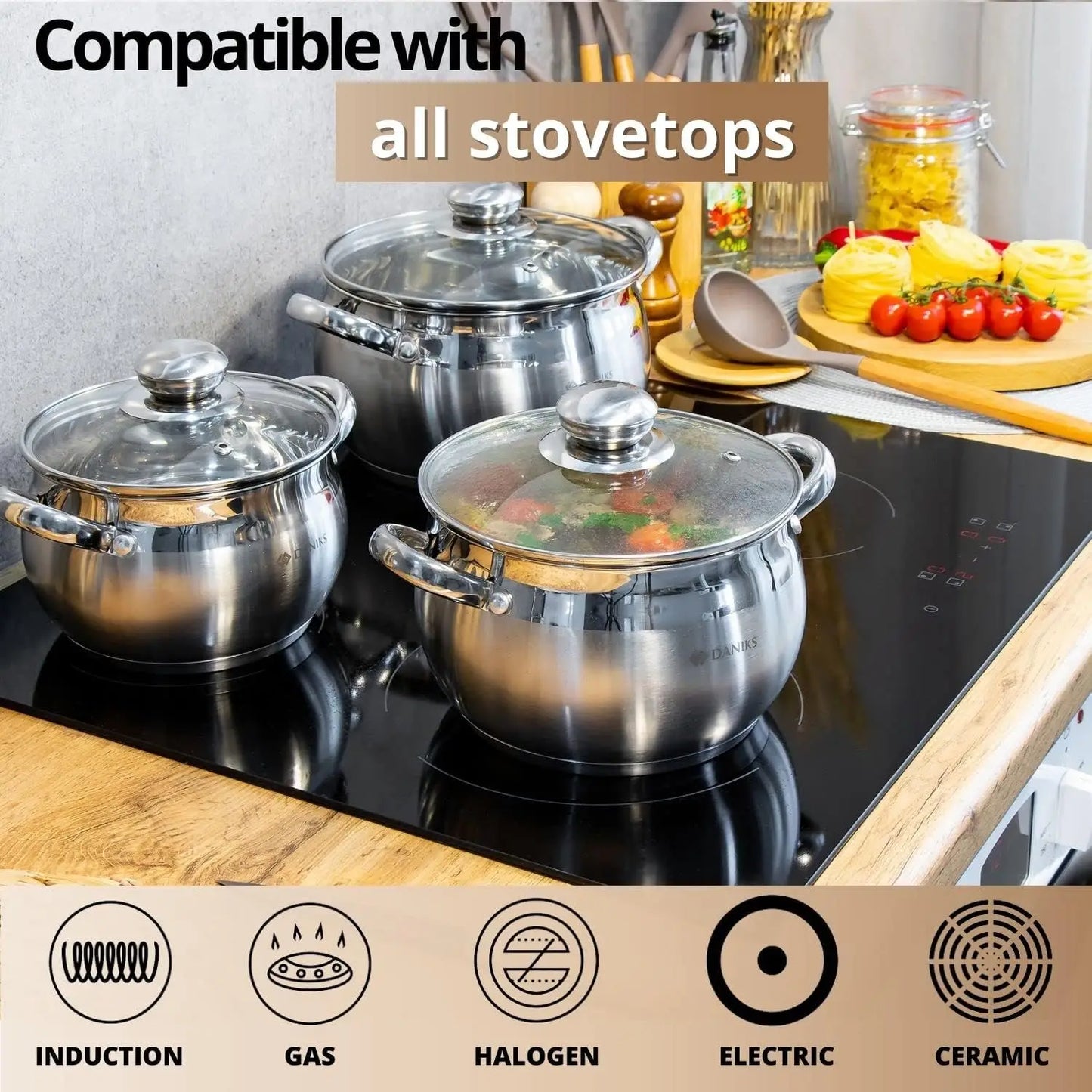 11-Piece Stainless Steel Induction Cookware Set