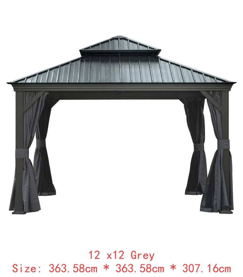 14x24 Hardtop Gazebo, Upgraded Metal Canopy with Drainage