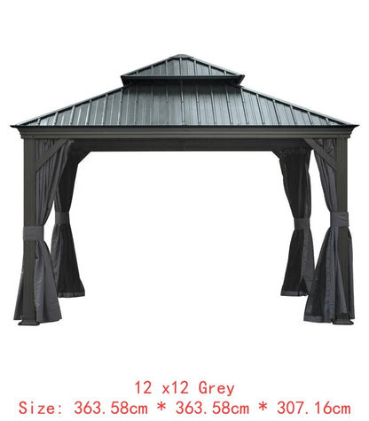 14x24 Hardtop Gazebo, Upgraded Metal Canopy with Drainage