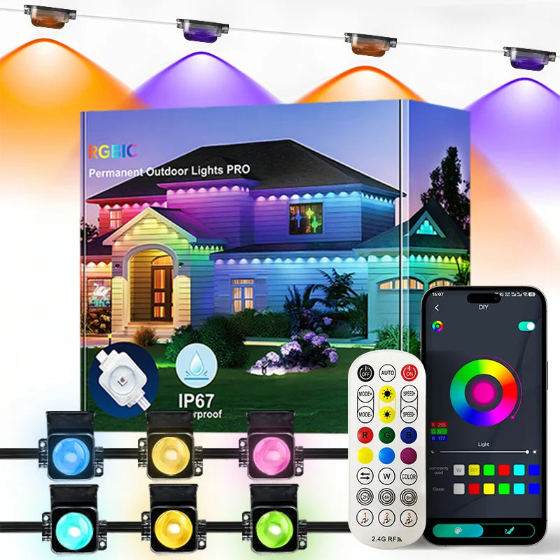 Smart Permanent Outdoor Lights Waterproof Remote Control Music Sync