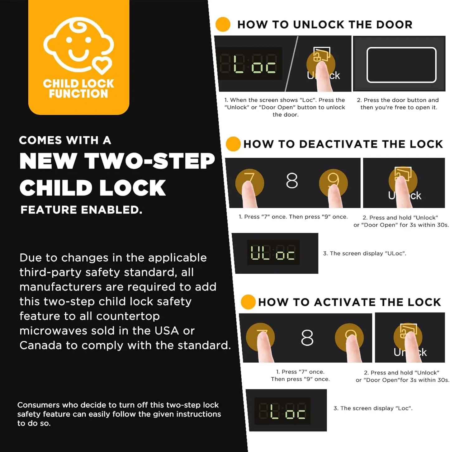 900W Countertop Microwave Oven 0.9 CuFt