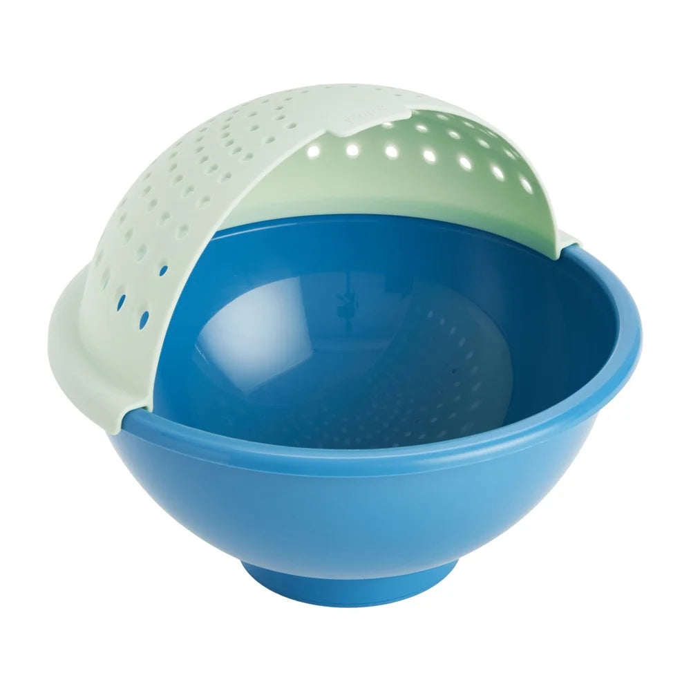 2-in-1 Soak Strain Bowl Non-Slip Colander Kitchen Food Strainer Plastic Mixing Serving Drainage Compact Storage Tools