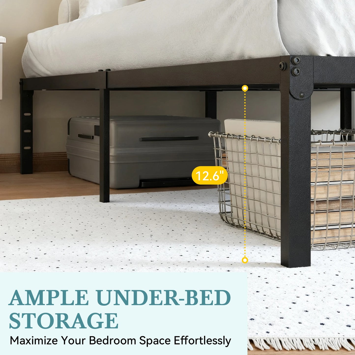 Twin/Full/Queen/King Heavy-Duty Metal Bed Frame