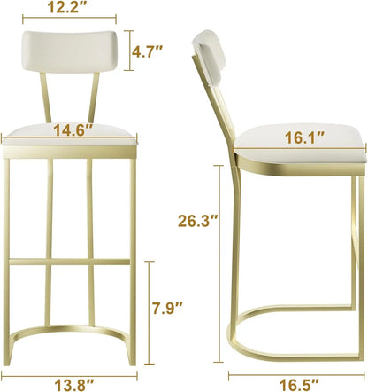 2Pcs Counter Height Bar Stools