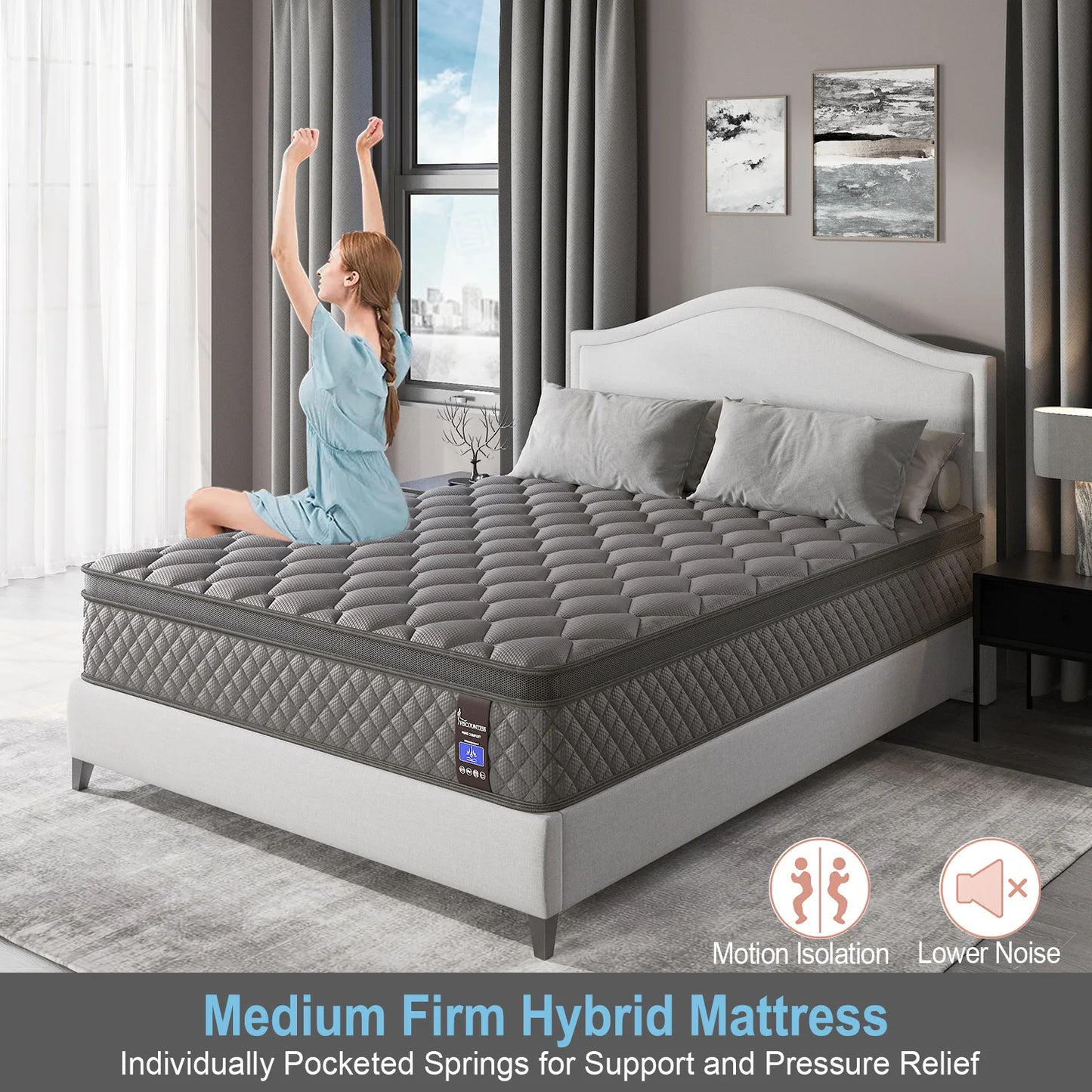 Mattress in a Box Hybrid Spring Memory Foam
