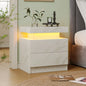 LED Nightstands with 2 Drawers, End Table