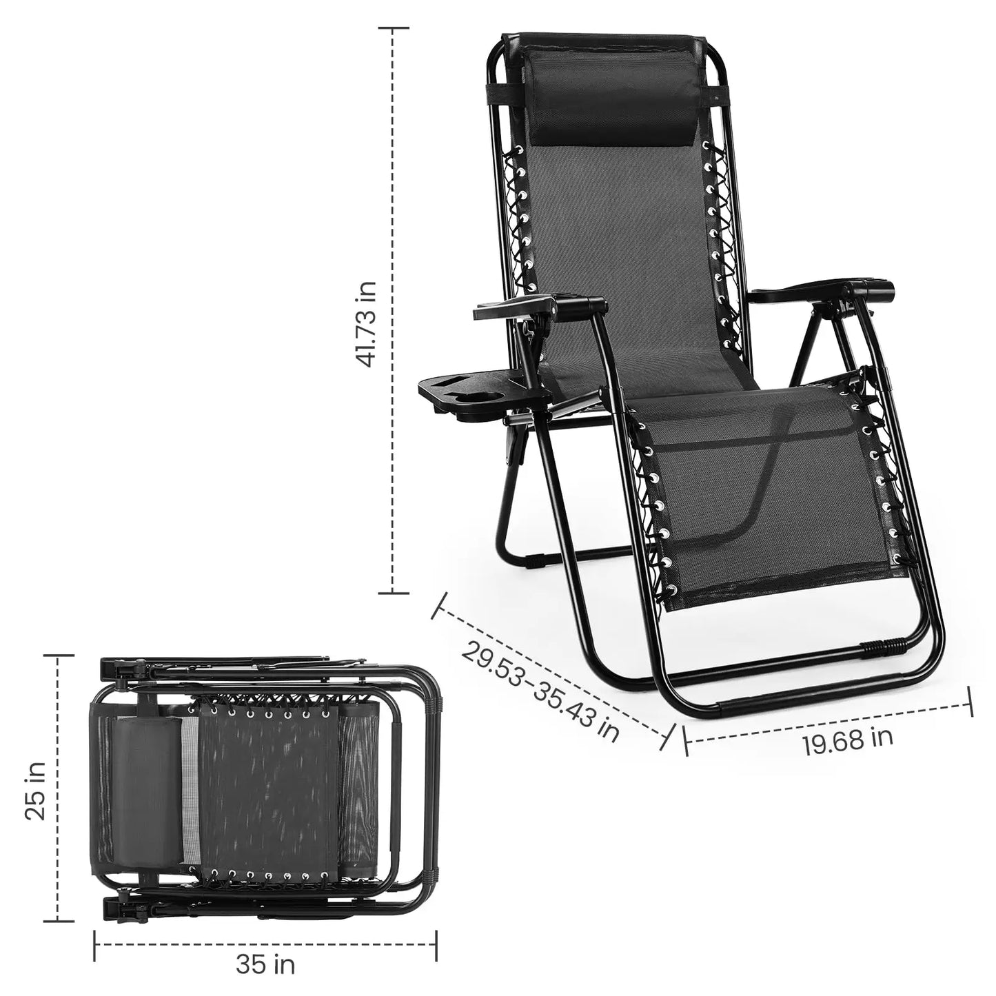 Zero Gravity Set of 2 Portable Recliner