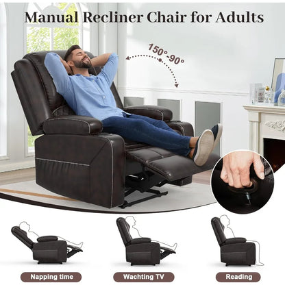 3 Seater Recliner Sofa Set 2-tier Cushion