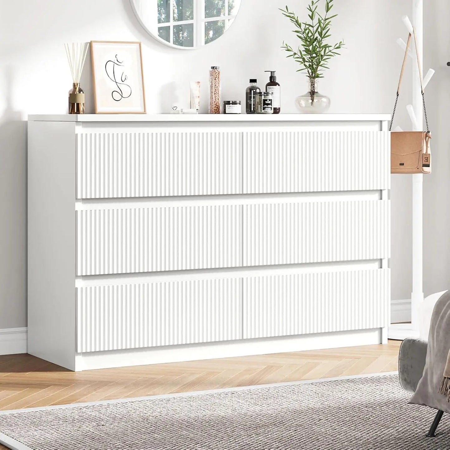 White 6 Drawer Dresser