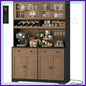 75.4" Tall Kitchen Pantry Cabinet with Charging Station