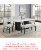 6-Pc Dining Set, White Rectangular Marble Tabletop