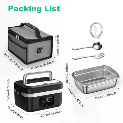 1L Stainless Steel Wireless Electric Insulated Lunch Box