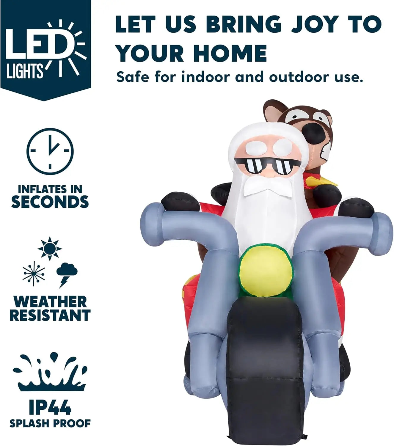 7 FT Christmas Decorations Santa Riding Motorcycle