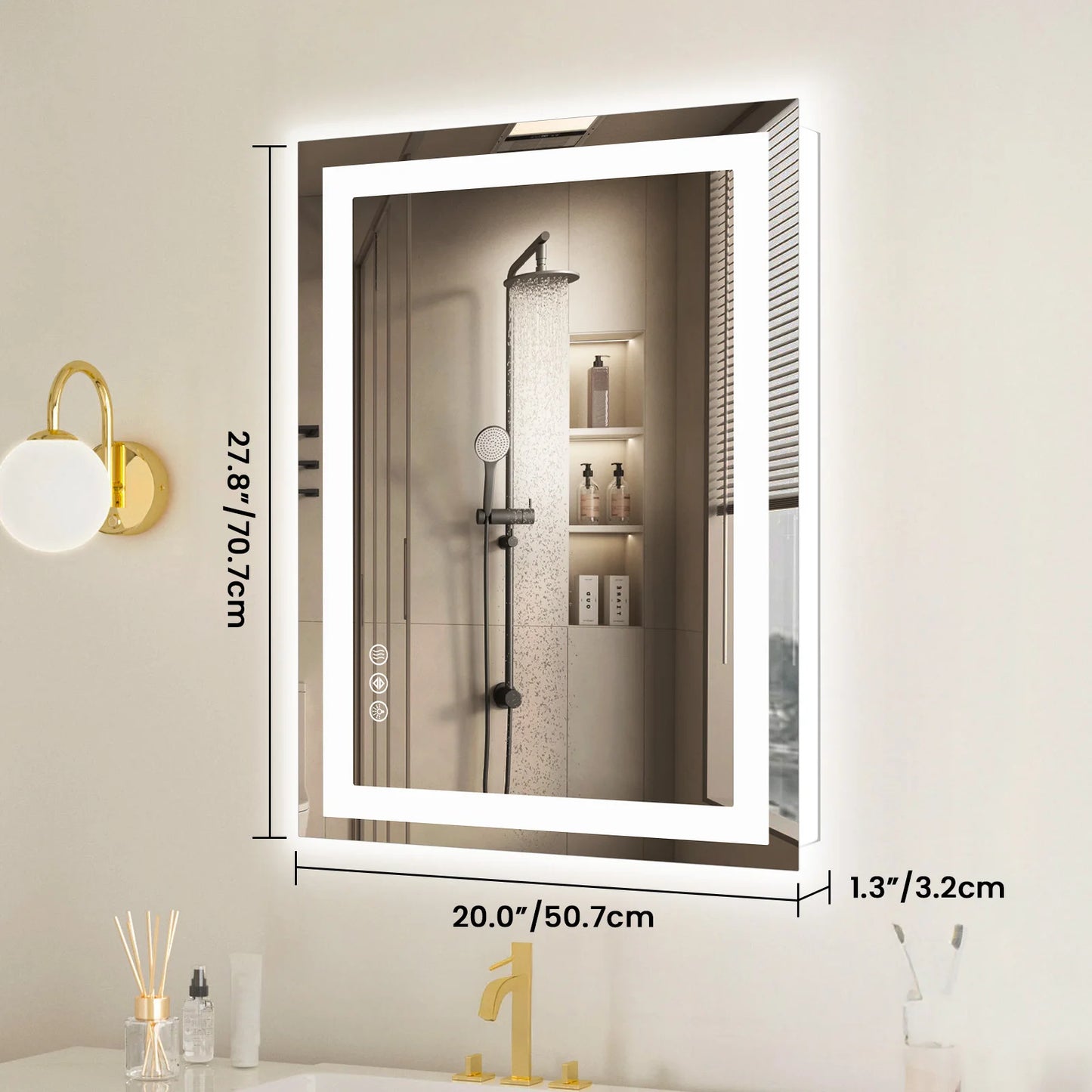 36"x 24"LED Bathroom Vanity Mirror for Wall For Living Room
