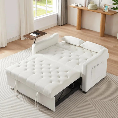 53.15" Convertible Sleeper Sofa Bed with Swivel Table