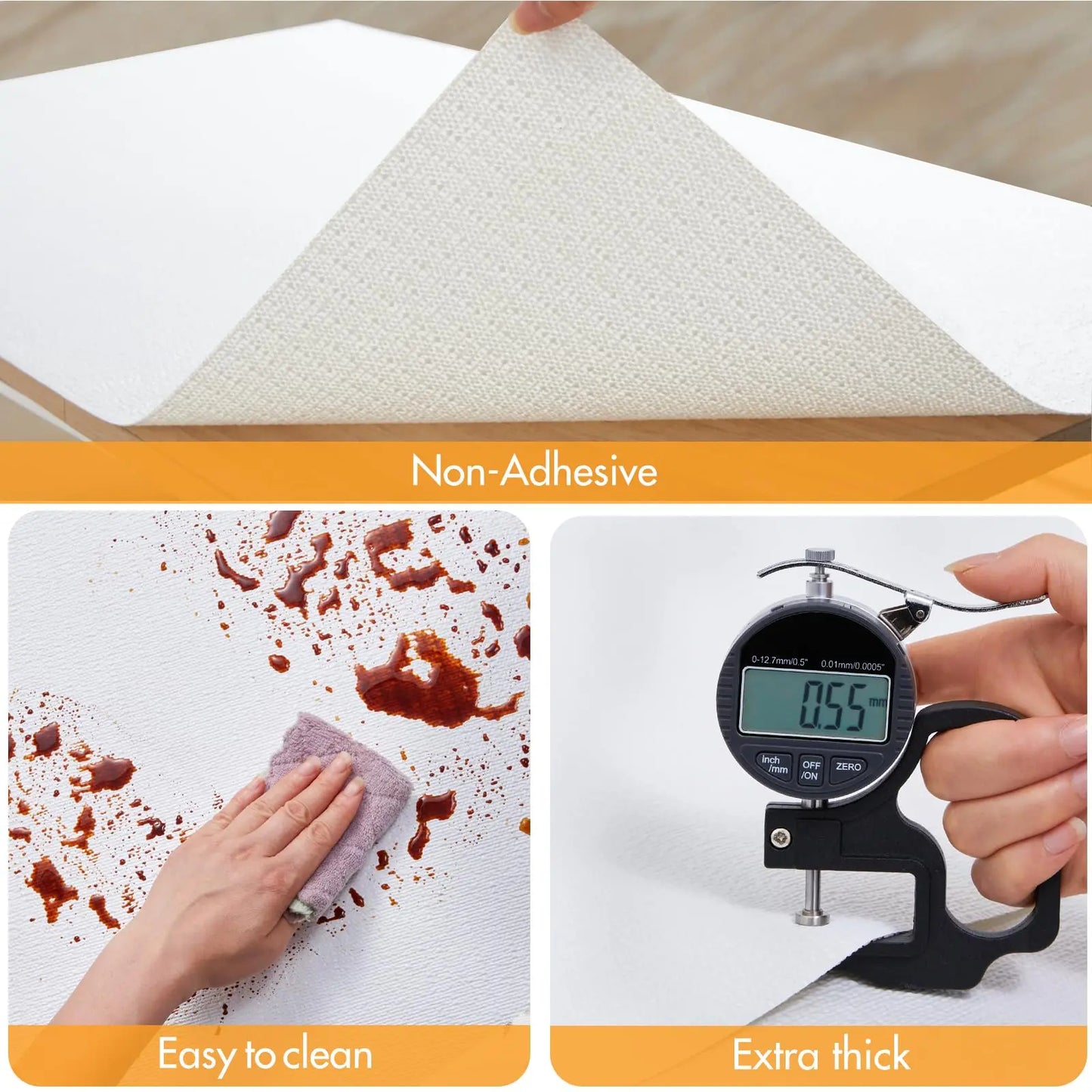 Kitchen Shelf Liner Non-Adhesive Non-Slip Waterproof, Desks